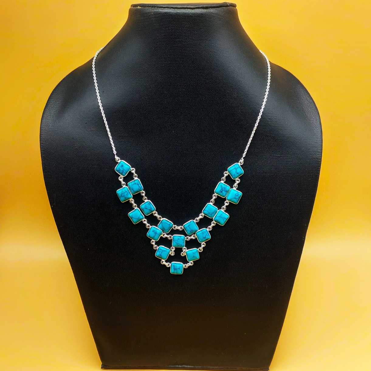 Turquoise 925 Silver Classic Necklace Gift Engagement Party