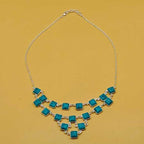 Turquoise 925 Silver Classic Necklace Gift Engagement Party
