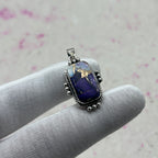 Purple Mohave Turquoise 925 Sterling Silver Handmade Pendant | Unique Boho Statement Pendant