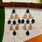 925 Sterling Silver Titanium Druzy Chandelier Earrings
