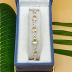925 Sterling Silver Citirne Bracelet Handmade Oval Gemstone Jewelry