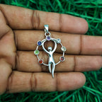 7 Chakra Healing Pendant in 925 Sterling Silver – Balancing Energy Yoga Jewelry for Mind, Body & Spirit