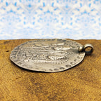 Tribal Shiv Parvati Vintage Solid Silver Pendant Antique Finish Handmade One of a Kind