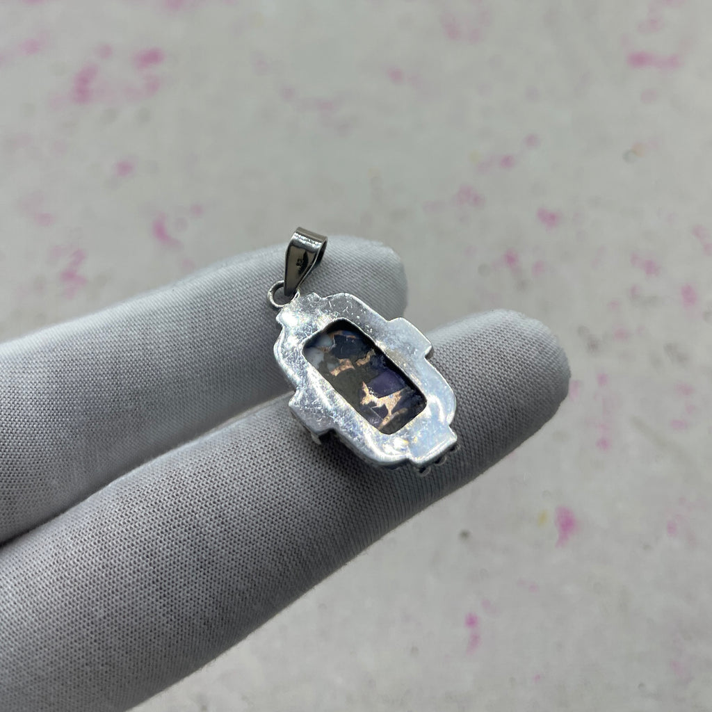 Purple Mohave Turquoise 925 Sterling Silver Handmade Pendant | Unique Boho Statement Pendant