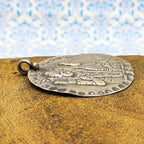 Tribal Shiv Parvati Vintage Solid Silver Pendant Antique Finish Handmade One of a Kind
