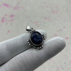 Dyed Sapphire 925 Sterling Silver Handmade Pendant | Classic Artisan Jewelry