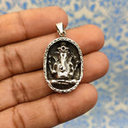 Tribal Ganesh Vintage Solid Silver Pendant Antique Finish Handmade