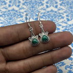 Classic Malachite Earrings – 925 Sterling Silver Bold Gemstone Style