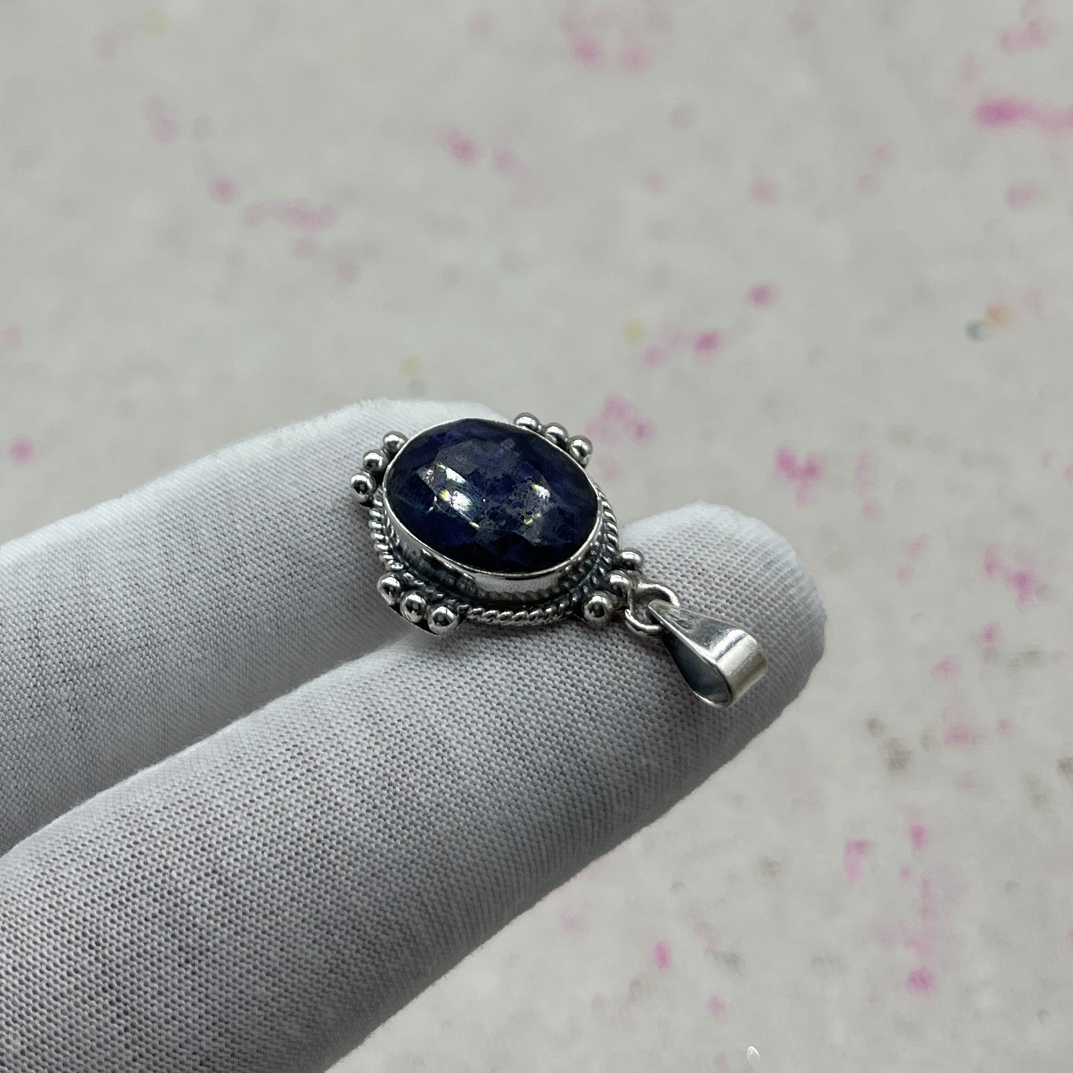 Dyed Sapphire 925 Sterling Silver Handmade Pendant | Classic Artisan Jewelry