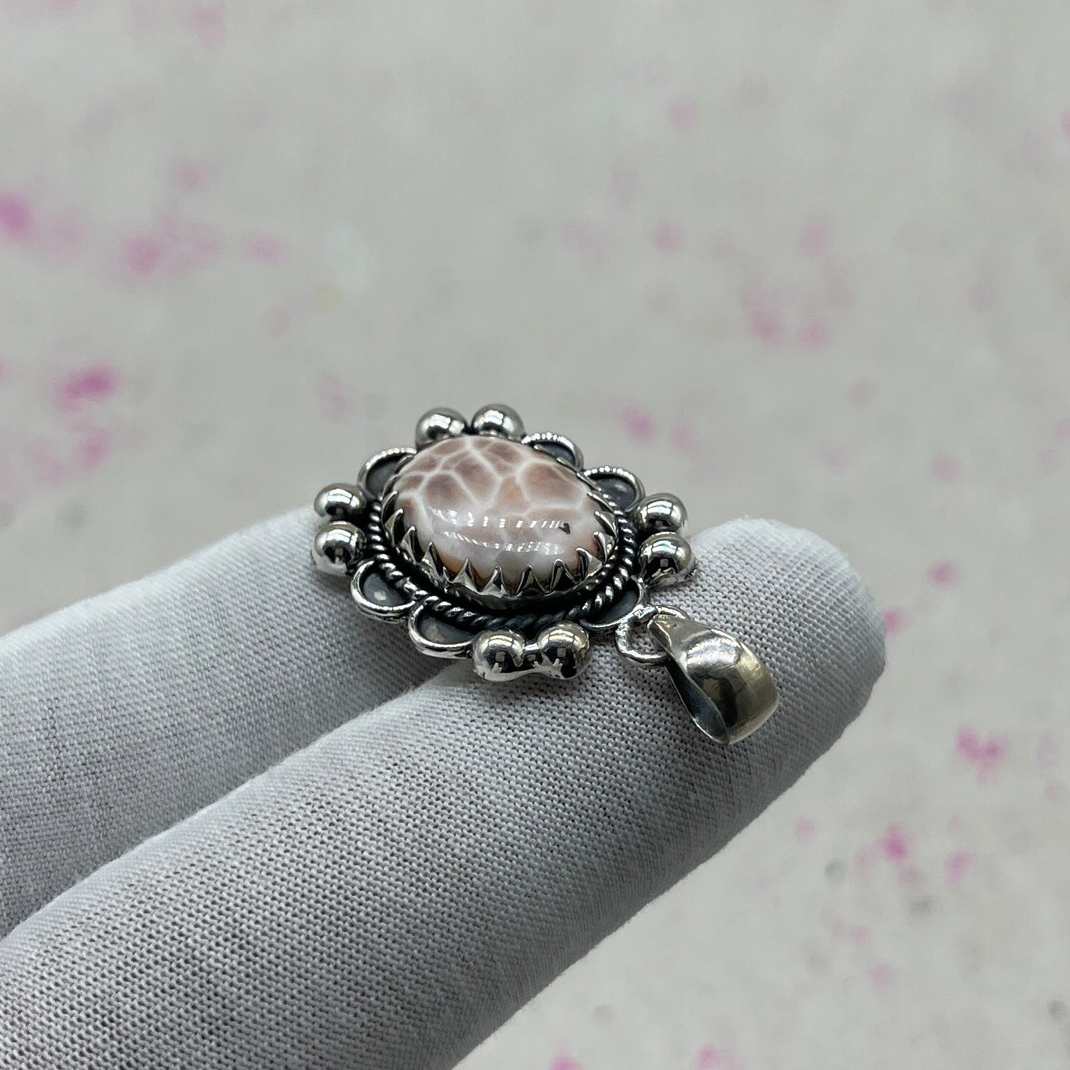Pink Larimar 925 Sterling Silver Handmade Pendant | Soft Tone Statement Pendant