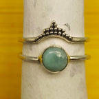Larimar Two Band 925 Silver Minimal Stacking Ring