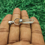Clear Crystal Quartz Pendant – Artisan Handmade 925 Silver Bohemian Nepali Jewelry