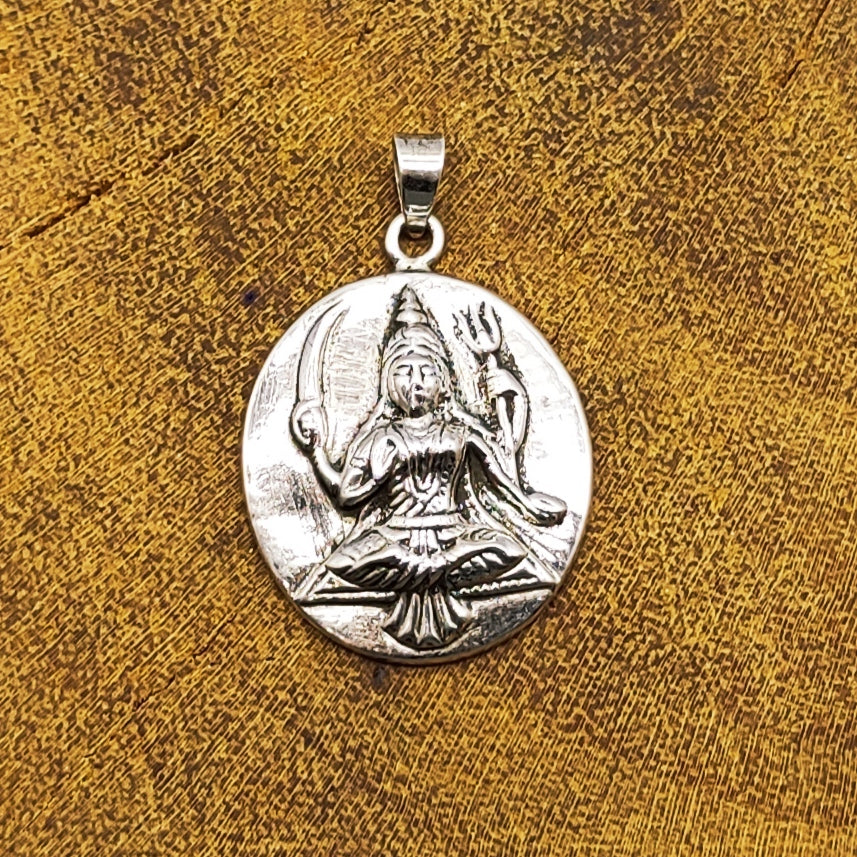Tribal Shiva Vintage Solid Silver Pendant Antique Finish Handmade One of a Kind