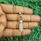 Clear Crystal Quartz Pendant – Artisan Handmade 925 Silver Bohemian Nepali Jewelry