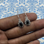 Elegant Black Onyx Oval Earrings – 925 Sterling Silver Statement Jewelry