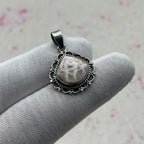 Pink Larimar 925 Sterling Silver Handmade Pendant | Pastel Bohemian Jewelry