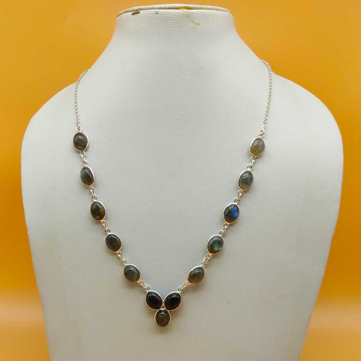 Labradorite Gemstone 925 Silver Personalized Necklace