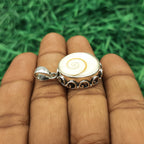 Shiva Eye Shell Pendant – Sacred Symbol 925 Silver Handmade Nepali Boho Design