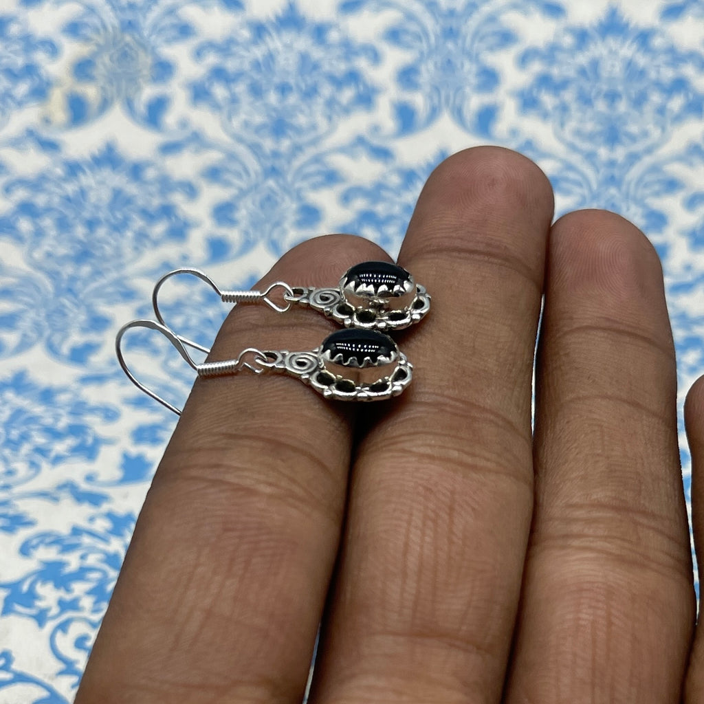 Elegant Black Onyx Oval Earrings – 925 Sterling Silver Statement Jewelry