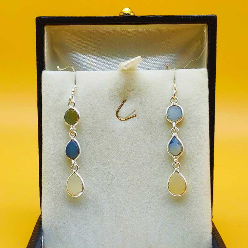 Contemporary Tuitanium Druzy Teardrop Frame Earrings