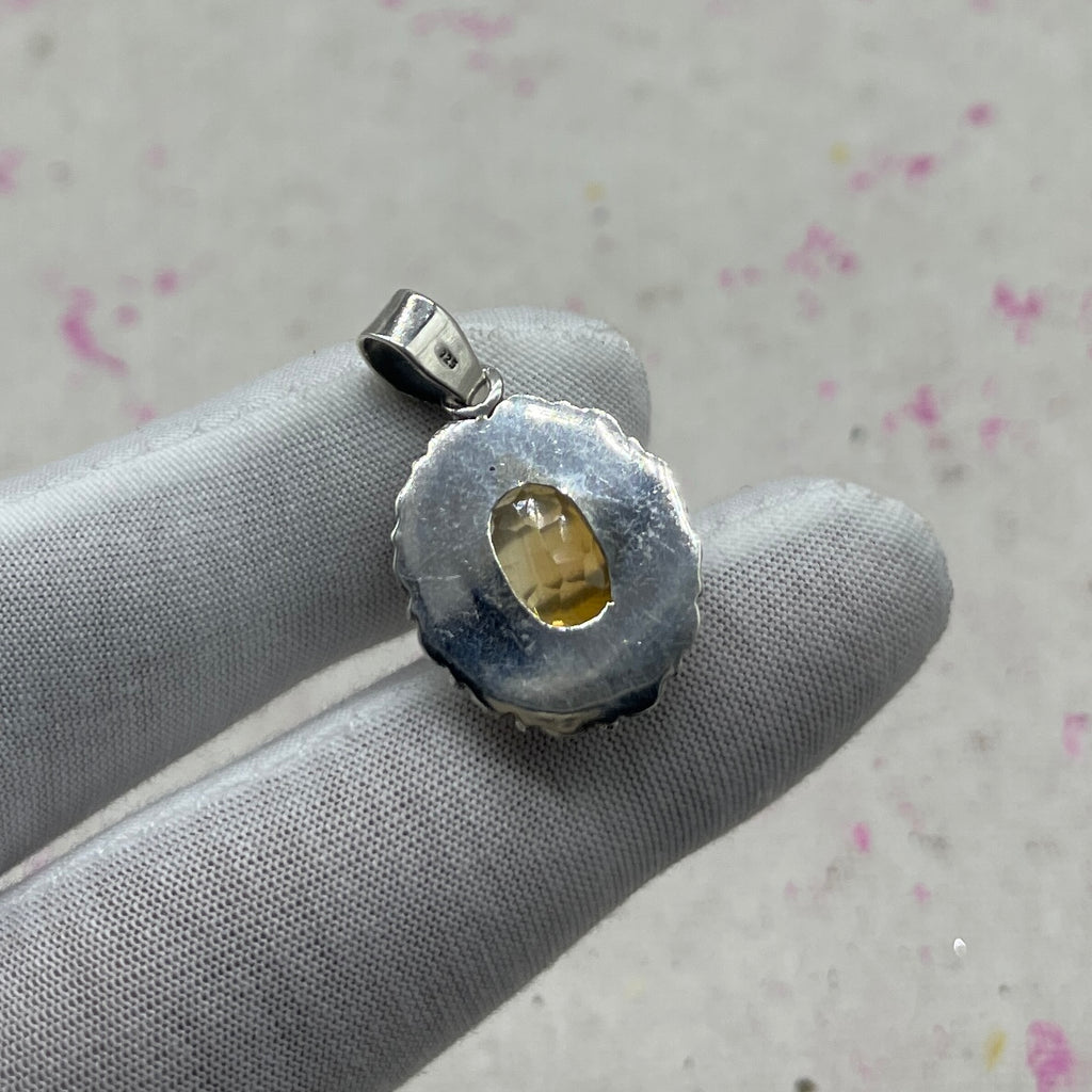 Citrine 925 Sterling Silver Handmade Pendant | Elegant Minimal Pendant