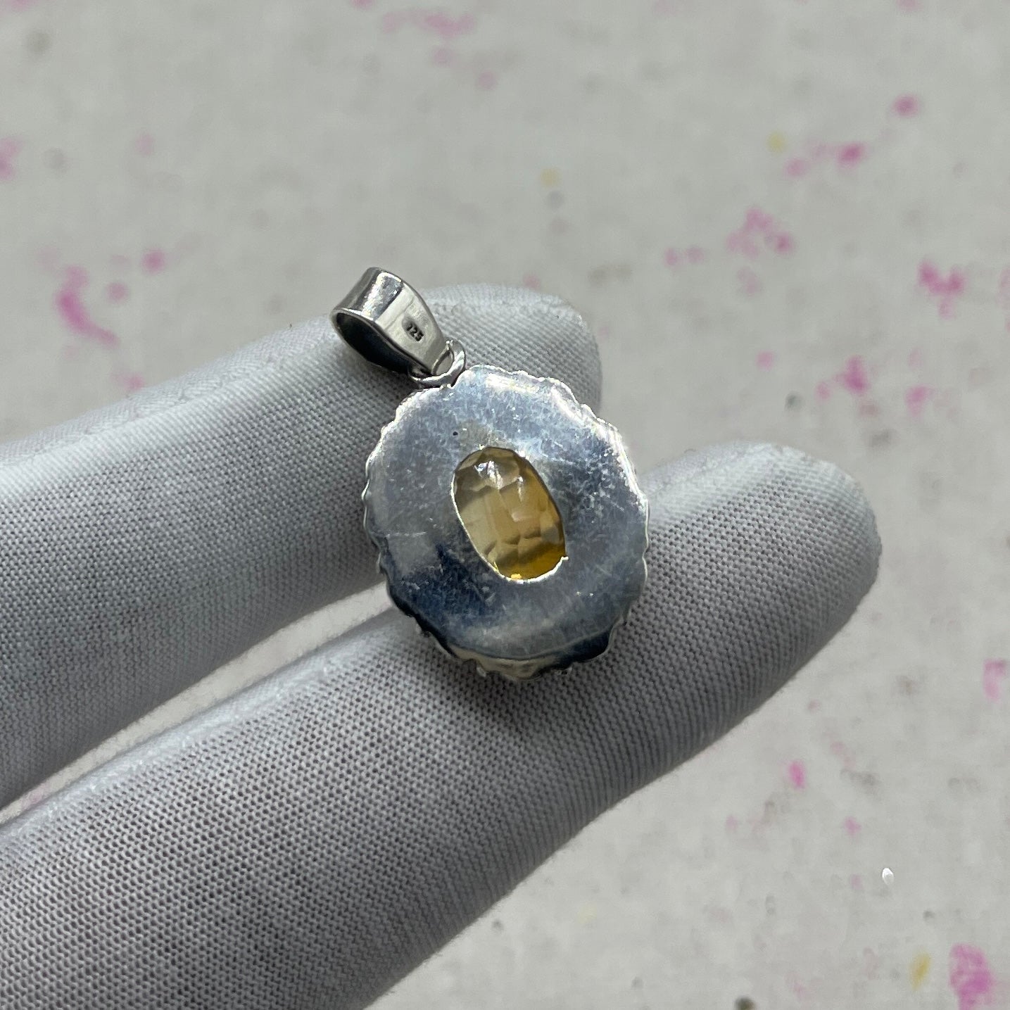 Citrine 925 Sterling Silver Handmade Pendant | Elegant Minimal Pendant