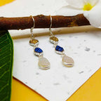 Contemporary Tuitanium Druzy Teardrop Frame Earrings