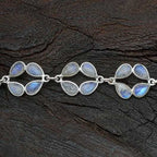 Fine Handmade 925 Sterling Silver Moonstone Bracelet Elegant Gemstone Jewelry