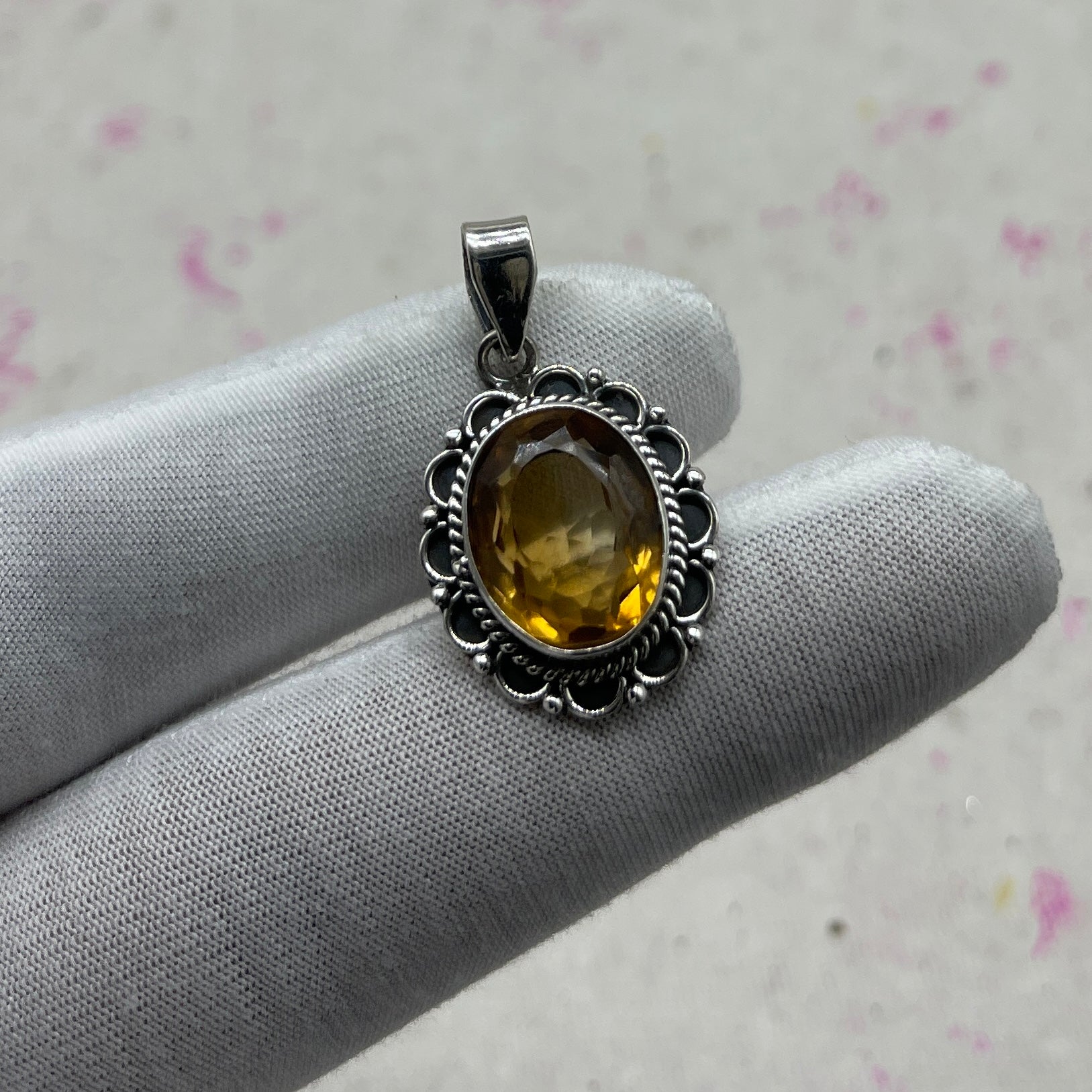 Citrine 925 Sterling Silver Handmade Pendant | Elegant Minimal Pendant