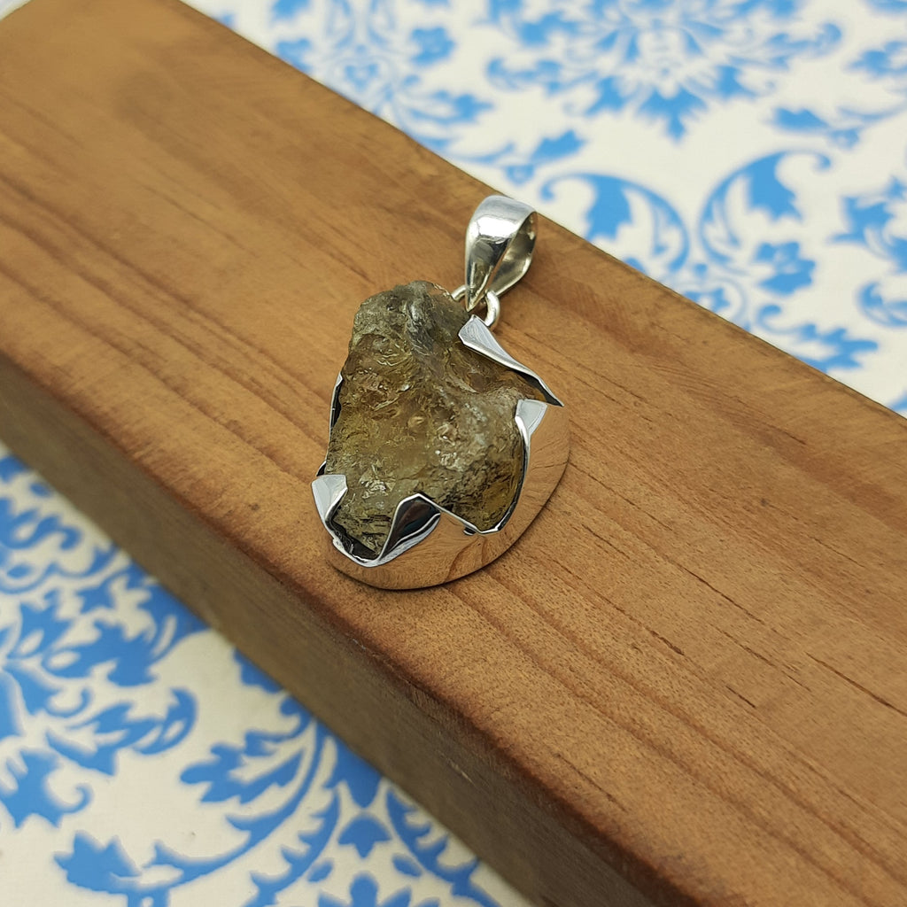 Golden Citrine Energy Pendant – Handmade 925 Silver Bohemian Designer Jewelry