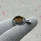 Citrine 925 Sterling Silver Handmade Pendant | Elegant Minimal Pendant