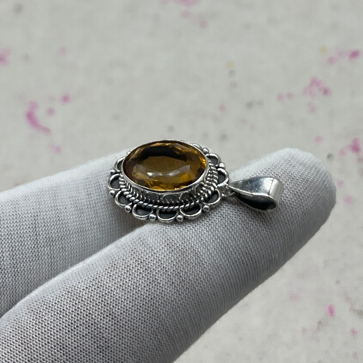 Citrine 925 Sterling Silver Handmade Pendant | Elegant Minimal Pendant