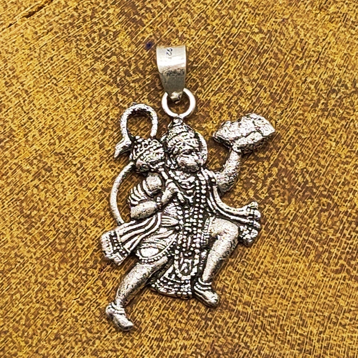 Tribal Hanuman Lord Vintage Solid Silver Pendant Antique Finish One of a Kind