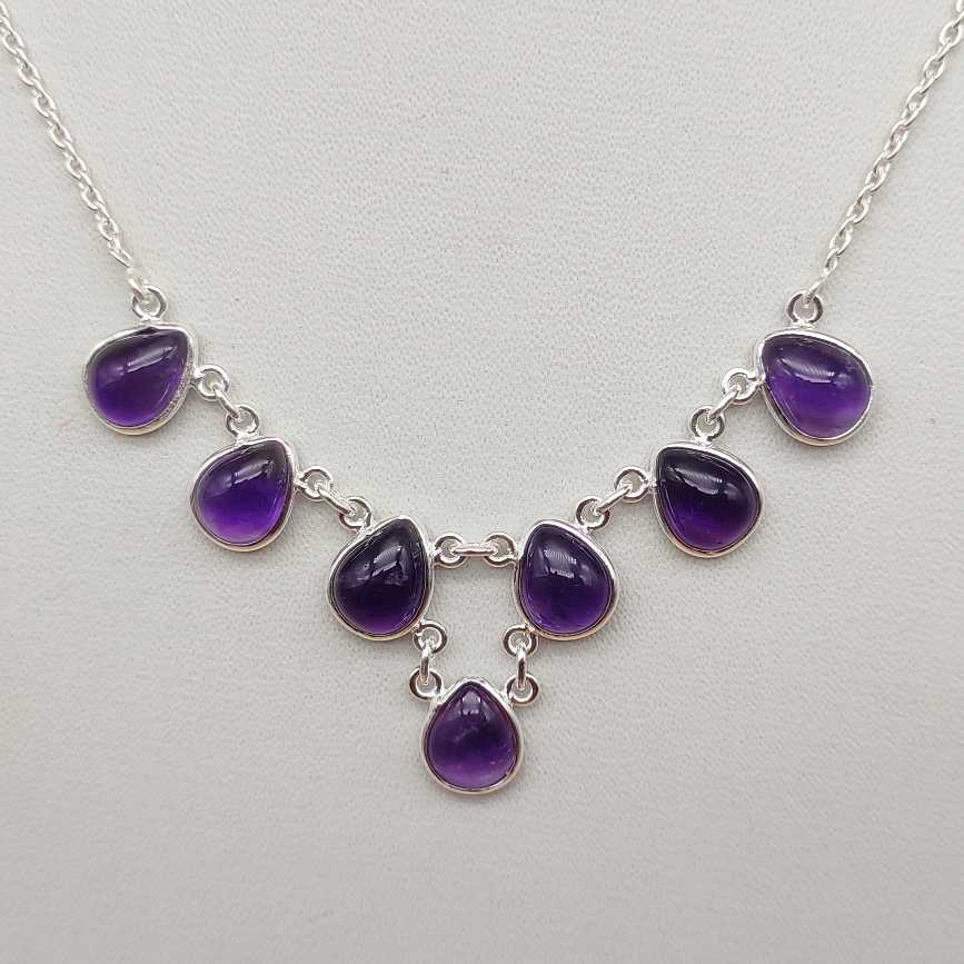 Amethyst Gemstone 925 Silver Personalized Necklace