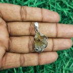 Golden Citrine Energy Pendant – Handmade 925 Silver Bohemian Designer Jewelry