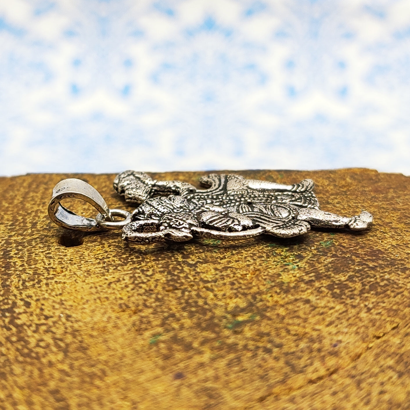 Tribal Hanuman Lord Vintage Solid Silver Pendant Antique Finish One of a Kind
