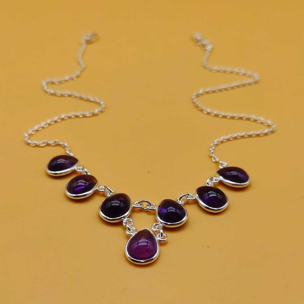 Amethyst Gemstone 925 Silver Personalized Necklace