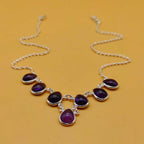 Amethyst Gemstone 925 Silver Personalized Necklace