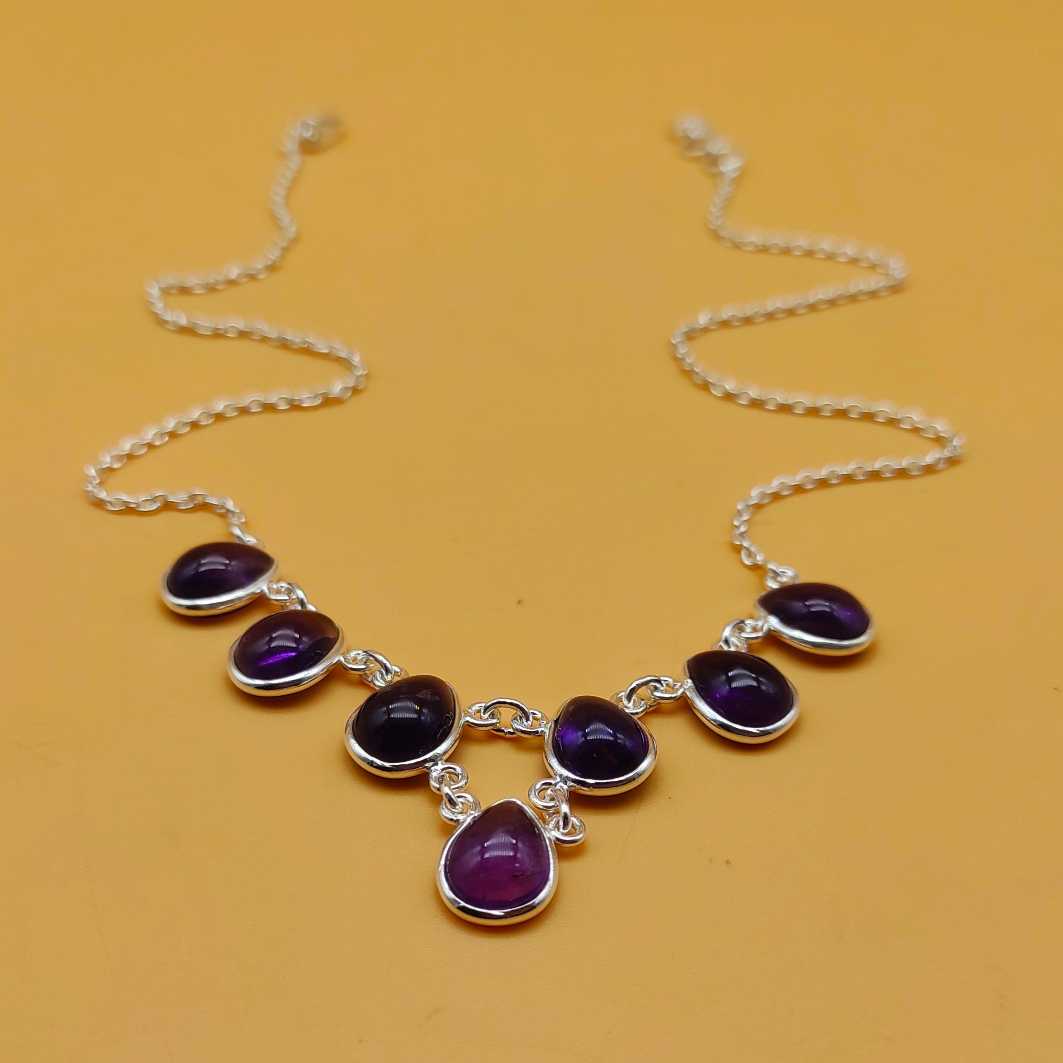 Amethyst Gemstone 925 Silver Personalized Necklace