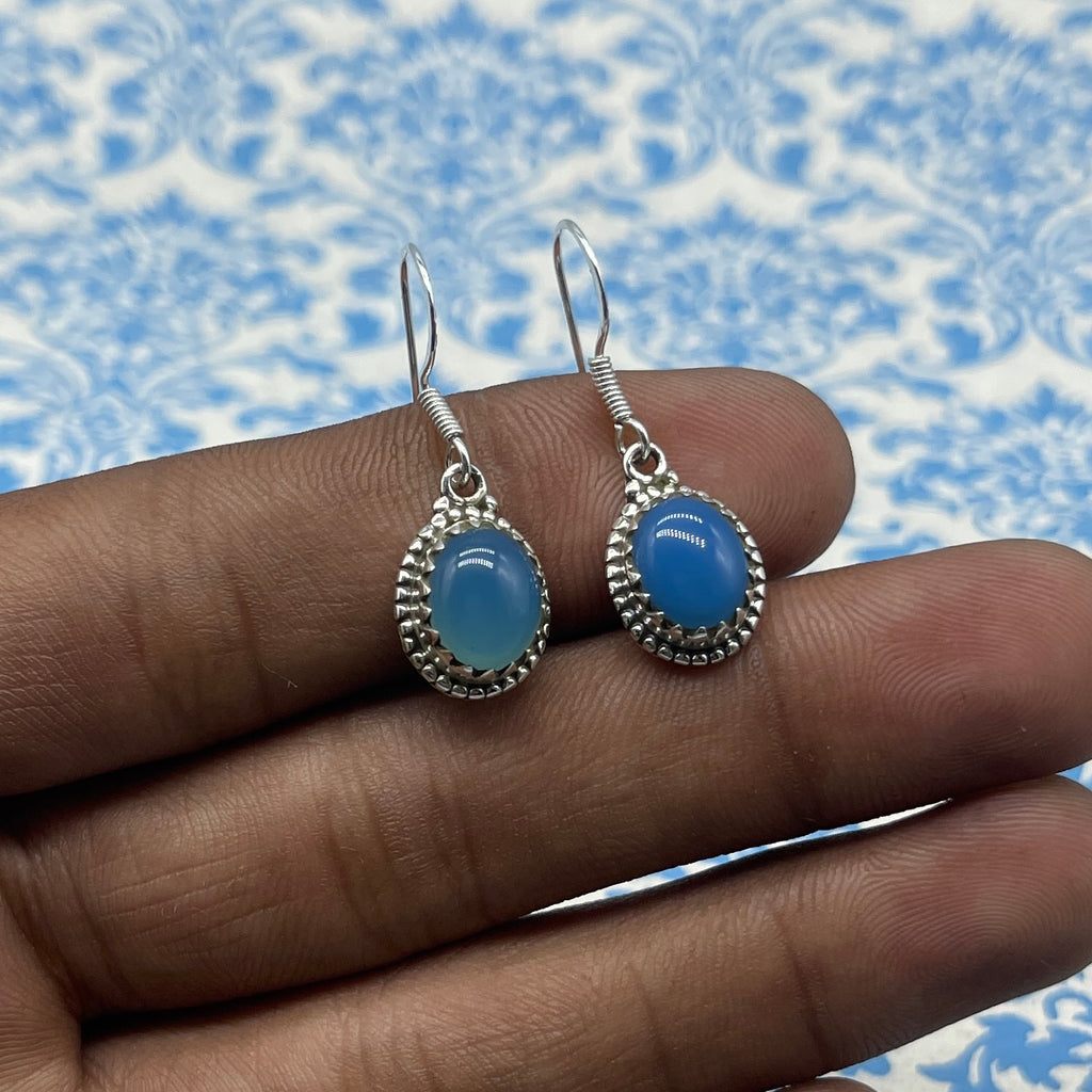 Elegant Chalcedony Earrings in 925 Silver – Everyday Style