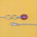 Tourmaline Cabochon 925 Silver Long Necklace Birthstone Gift