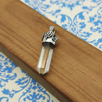 Natural Crystal Quartz Amulet – Handcrafted 925 Silver Nepali Boho Pendant