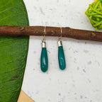 Handcrafted Green Onyx 925 Silver Dangle Earrings