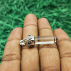 Natural Crystal Quartz Amulet – Handcrafted 925 Silver Nepali Boho Pendant