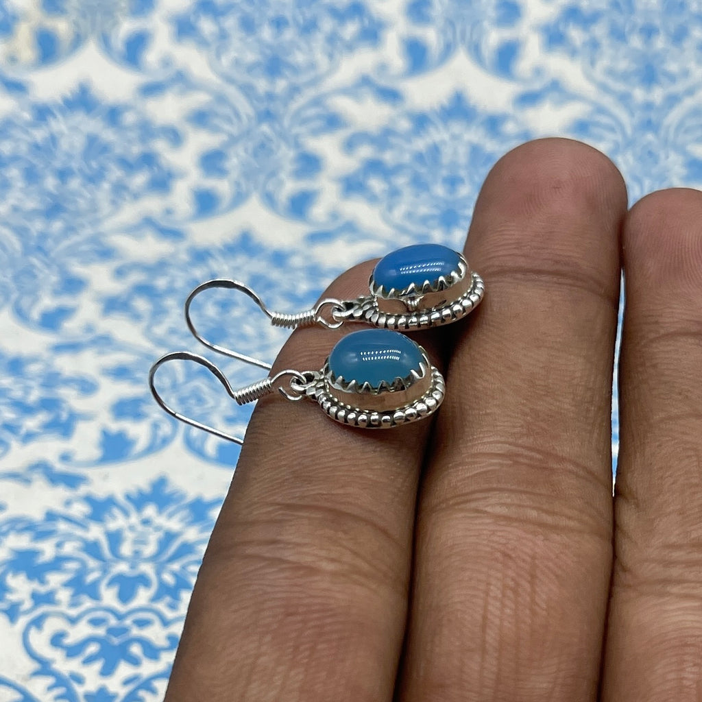 Elegant Chalcedony Earrings in 925 Silver – Everyday Style