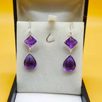 Faceted Amethyst 925 Sterling Silver Gemstone Earring