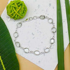 Handmade 925 Sterling Silver Crystal  Bracelet Fine Oval Gemstone Design