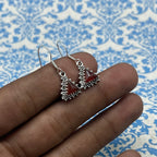 925 Silver Carnelian Earrings – Elegant Trillion Gemstone Design