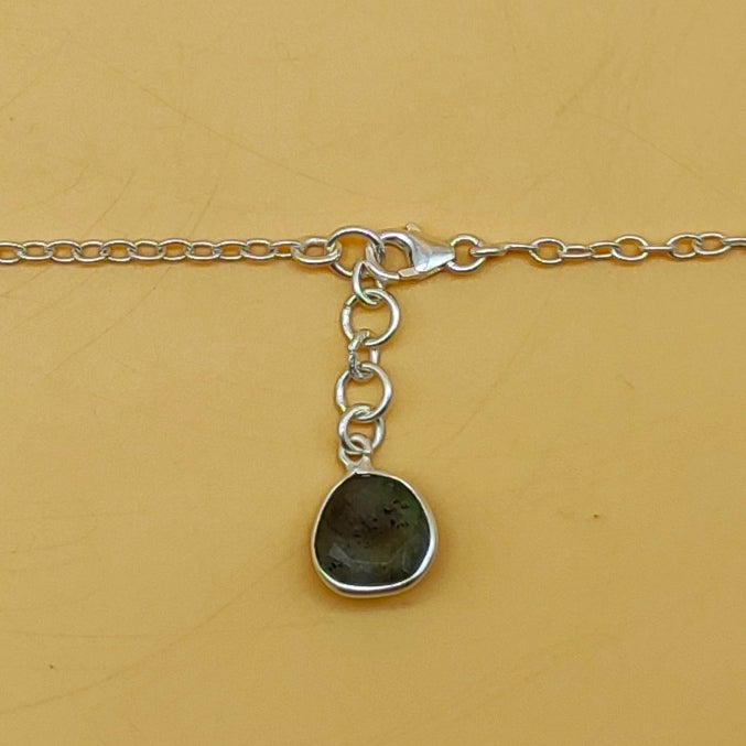 Multi Gemstone Cabochon 925 Silver Long Necklace Gift