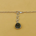 Multi Gemstone Cabochon 925 Silver Long Necklace Gift
